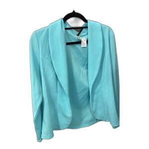 MOA Aqua Open Front Blazer